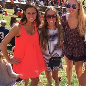 Urban Outfitters Sparkle & Fade Neon Coral Dress